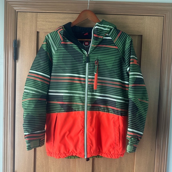 686 Other - 686 Boys Jinx Winter Snowboard Ski Jacket Camp Green/Orange Youth XL